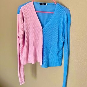 Baby Pink and Blue Cardigan